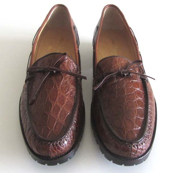 new MARTIN DINGMAN Crocodile bow-tie loafers 11.5